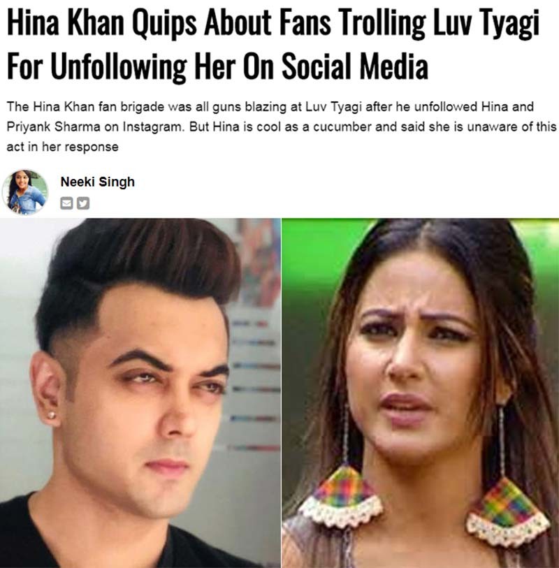 Hina Khan Luv Tyagi