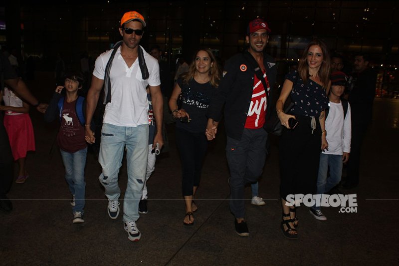 Hrithik Zayed And Sussanne With Kids