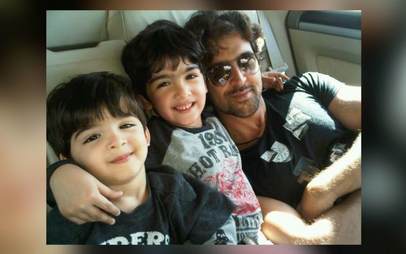 Caught! Hrithik Watching A Film With His Kids