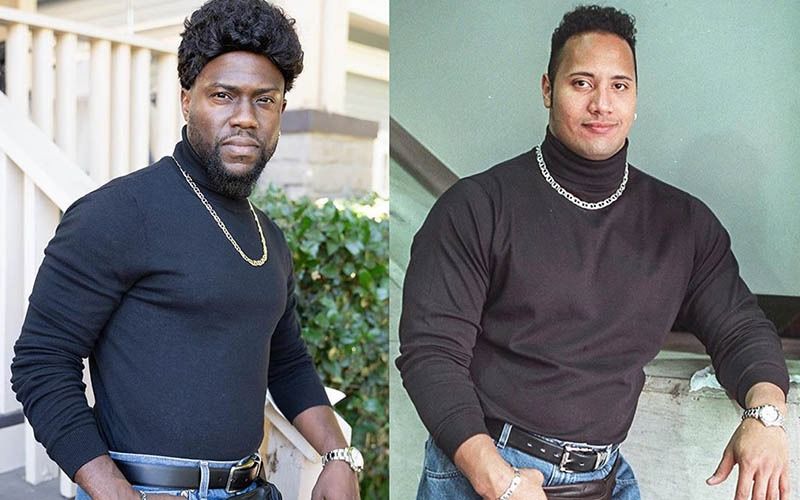 Kevin Hart Recreates Dwayne 'The Rock' Johnson's Turtleneck Look For Halloween; Makes The Latter Furious- VIDEO