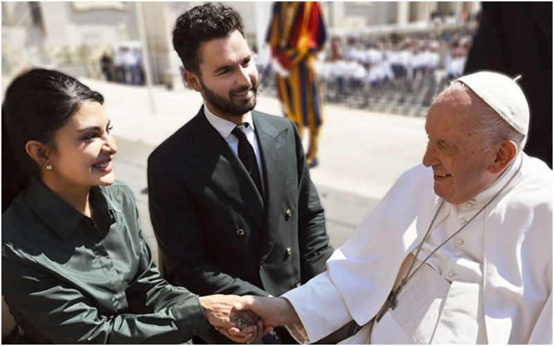 Jacqueline Fernandez Meets Pope Francis Along With Oscar-nominated Producer Andrea Iervolino-SEE PIC