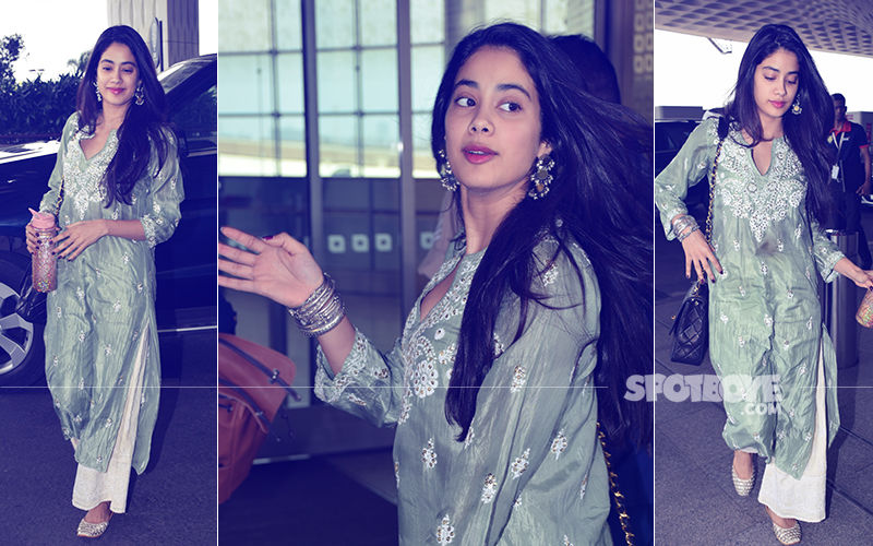 Waving Out To Photogs In Typical Filmi Style, Janhvi Kapoor Flies Out Of Mumbai For Dhadak Promotions