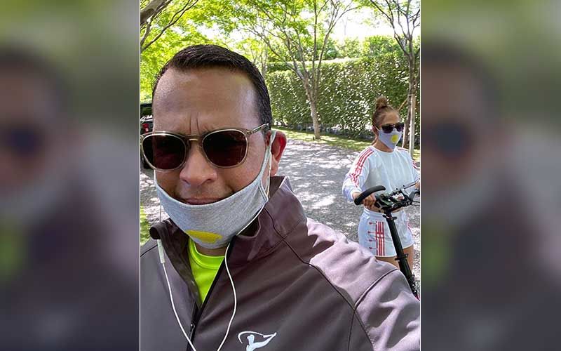 Jennifer Lopez And Fiancé Alex Rodriguez Go On A Bike Ride As They Twin In Face Masks, Oozing Major Couple Goals