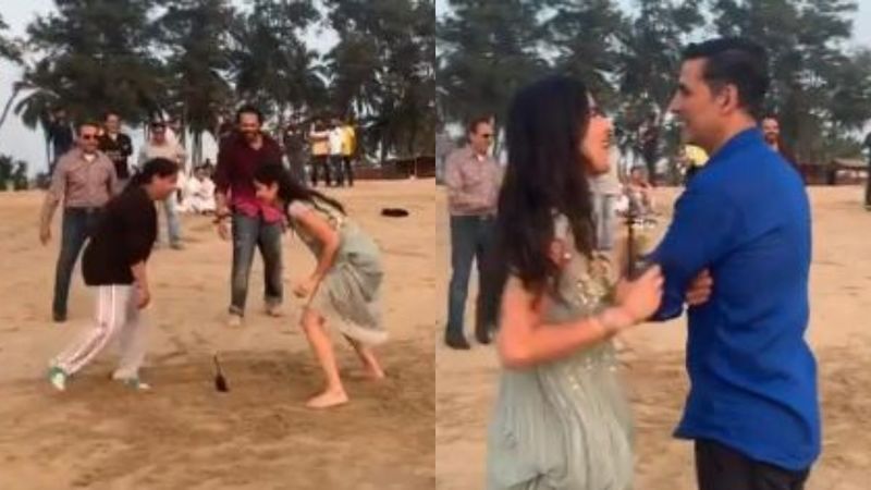 Sooryavanshi BTS: Katrina Kaif And Akshay Kumar Have A BLAST; Play Dog And The Bone On The Beach – VIDEO