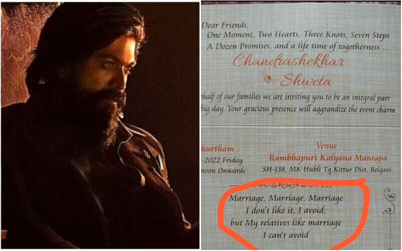 KGF: Chapter 2: Groom Prints Yash's Dialogue On A Wedding Invitation Card Goes Viral-SEE PIC!