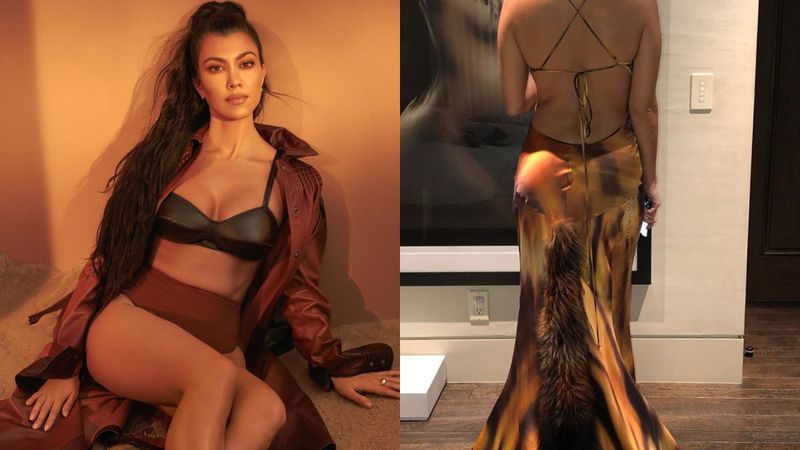 'Tiger Queen' Kourtney Kardashian Wears A Gown With Tiger Tail; Fans Trash Her Caption, Ask If 'Kim's Slap Is Still Hurting?'