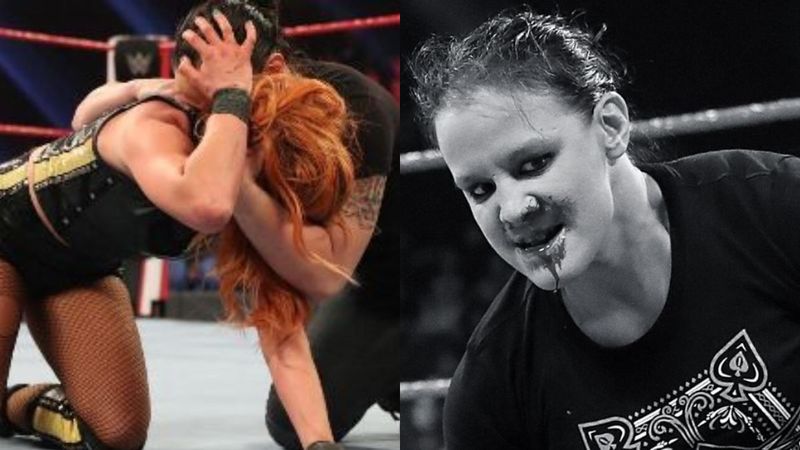 Wwe Raw Shayna Baszler Bites Becky Lynch On Her Neck Grabs A Piece Of Her Mass Video