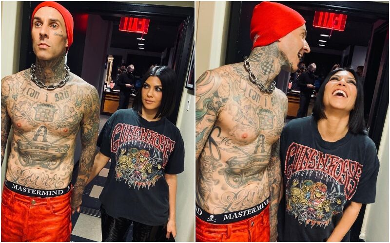 Kourtney Kardashian Twins With Fiancé Travis Barker, Photoshops Her Body With Tattoos In A Wild Photo-SEE PIC!