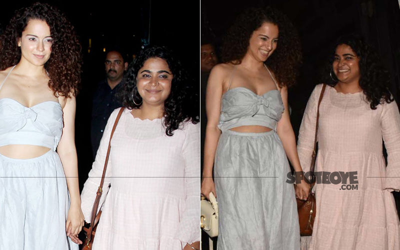 Kangana Ranaut Is Dressed To Impress As She Steps Out Holding Hands With Panga Director Ashwini Iyer Tiwari Post Dinner