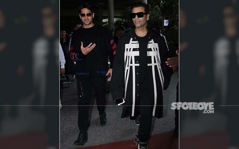 Karan Johar-Sidharth Malhotra Cast ‘Black’ Magic At The Airport, Duo Looks Effortlessly Cool!