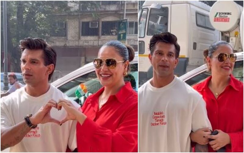 Bipasha Basu-Karan Singh Grover Paint It Red With Their Stunning Outfits! Couple SPOTTED For A Lunch Date Together On Valentine's Day - WATCH VIDEO