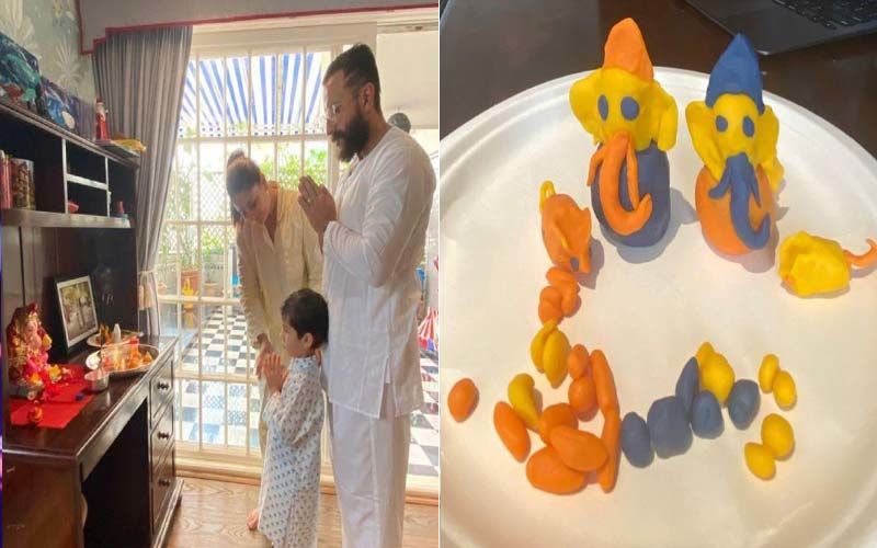 Ganesh Chaturthi 2021: Kareena Kapoor Khan And Saif Ali Khan Welcome Ganpati Bappa Home; Bebo Gives A Glimpse Of Taimur's 'Cute Little Clay Ganpati'