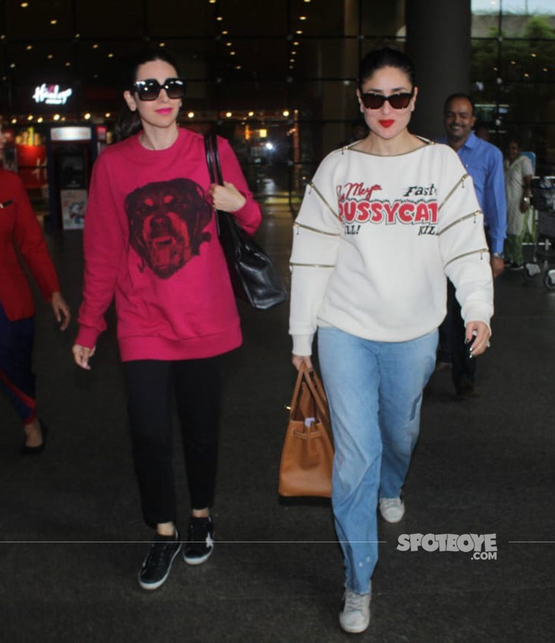 Karisma Kapoor And Kareena Kapoor Snapped At Mumbai Airport