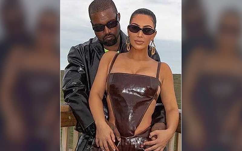 Kim Kardashian Looks HOT In A Metallic Silver Bra At SKIMS Swim