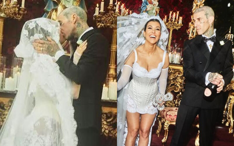 Kourtney Kardashian, Travis Barker Get Married For THIRD TIME In Lavish Italian Ceremony, Couple Share Passionate Kiss After Exchanging Their Vows-SEE PICS!
