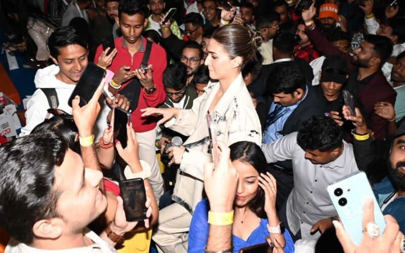 Crew Actress Kriti Sanon Gets MOBBED By Fans As She Promotes The Upcoming Film At An Event- PICS INSIDE