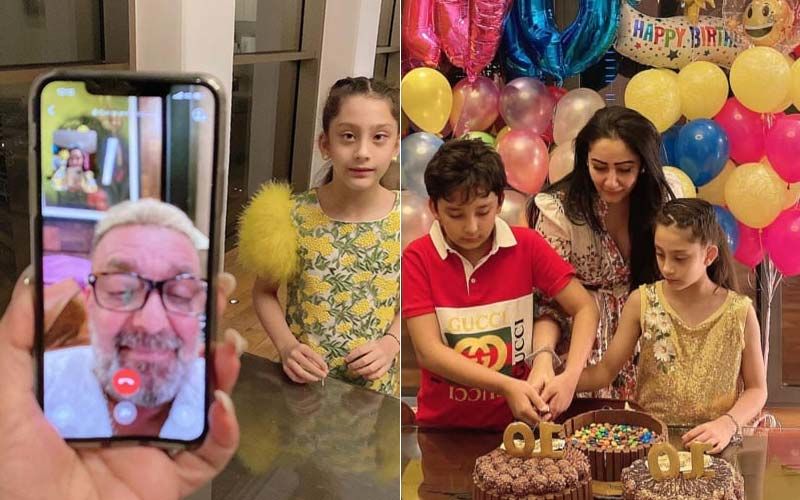 Sanjay Dutt Joins His Kids Iqra And Shahraan’s 10th Birthday Celebration On Video Call, Maanayata Dutt Shares Glimpses From The Bash- INSIDE PICS