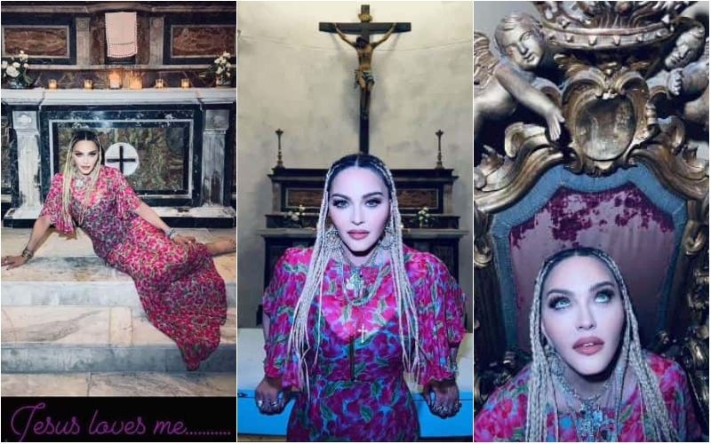 Madonna Looks Ageless As She Poses Barefoot In Front Of An Altar At Sicilian church; Fans Ask, ‘What Are You Trying To Prove Madonna’!