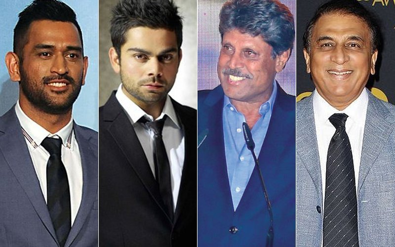 Mahendra Singh Dhoni Virat Kholi Kapil Dev And Sunil Gavaskar Mahendra Singh Dhoni Virat Kholi Kapil Dev And Sunil Gavaskar