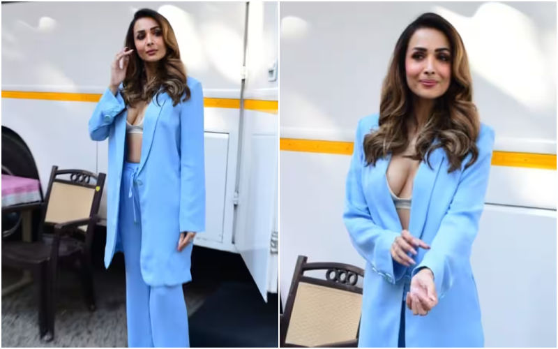 Malaika Arora Shells Pure Boss Babe Vibes As She Slays A Blue Pantsuit Setting Fresh Formal Fashion Goals For THIS Summer-WATCH