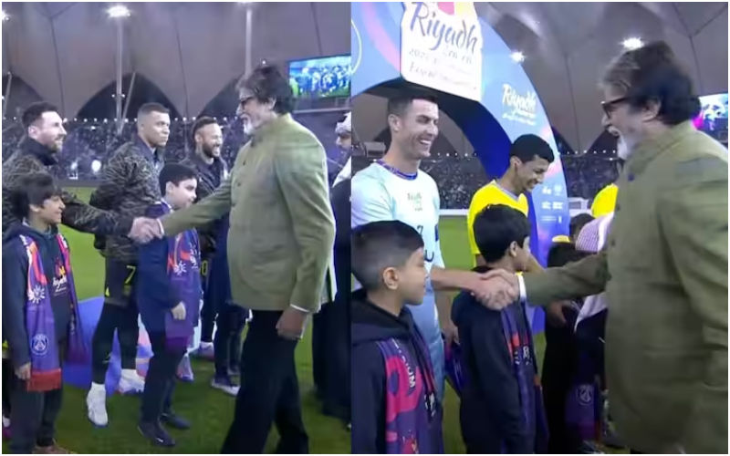 Amitabh Bachchan Meets Cristiano Ronaldo, Lionel Messi Ahead Of Friendly Blockbuster Match Between PSG And Saudi All-stars-WATCH