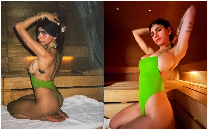 Mia Khalifa Raises Temperature As She Seductively Poses For New SULTRY Pictures In Green Monokini-WATCH