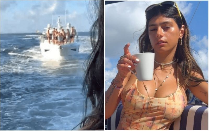 Ex-Pornstar Mia Khalifa’s Luxury Miami Cruise Nearly Interrupted By CREEPY Stalkers By Follow Her Boat-DETAILS BELOW!