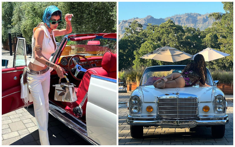 Mia Khalifa Shares Steamy Pictures As She Poses With Her Vintage Mercedes-Benz! Expresses Her Desire To Be Born In 70s-READ BELOW