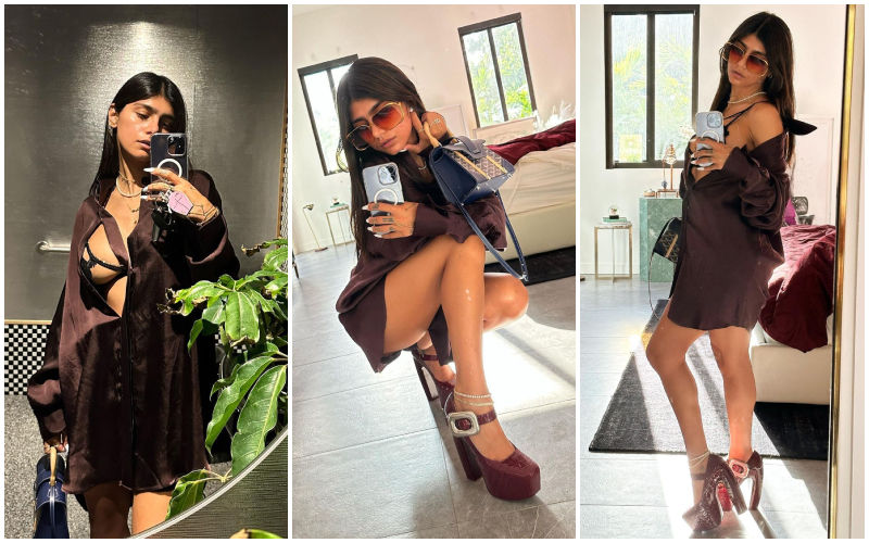 Mia Khalifa Looks Truly Irresistible As She Flaunts Her Busty Assets, Booty And Luscious Body In BLACK Unbuttoned Shirt-SEE PICS!