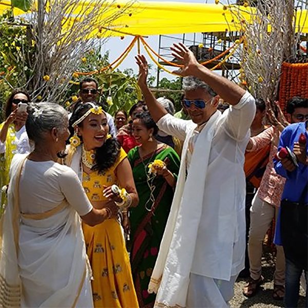Milind Soman With Ankita Konwar At Their Haldi Ceremony