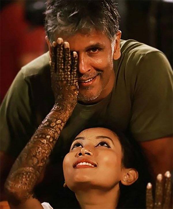 Milind Soman With Ankita Konwar