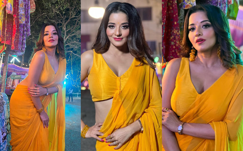 Monalisa Seduces Fans As She Dances To ‘Tip Tip Barsa Pani’ In Sexy Yellow Saree; Fans Cannot Stop Crushing Over Her Hot Looks!