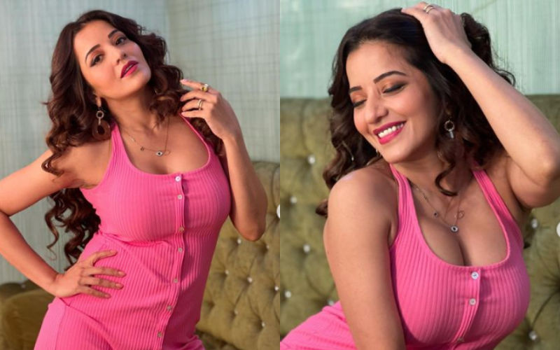 Bhojpuri Actress Monalisa Looks SEXY In A Pink Dress, Showing Off Her Cleavage While Making Sensuous Poses In Her Vanity-See PICS