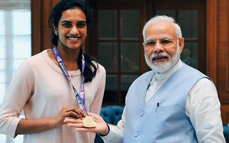 PM Narendra Modi Meets And Congratulates World Badminton Champion PV Sindhu; Calls Her India's Pride