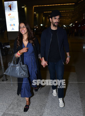 Neha Dhupia And Angad Bedi s At The Airport