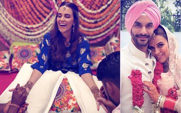 Neha Dhupia Mehendi Pics: Actress Looks Radiant In Blue