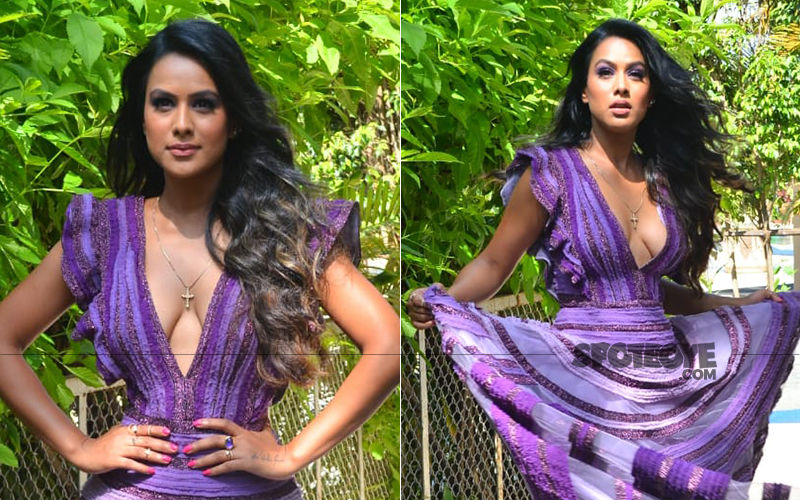 Nia Sharma Is A Purple Princess In A Floor Length Gown As She Promotes Her Web Show Jamai 2.0