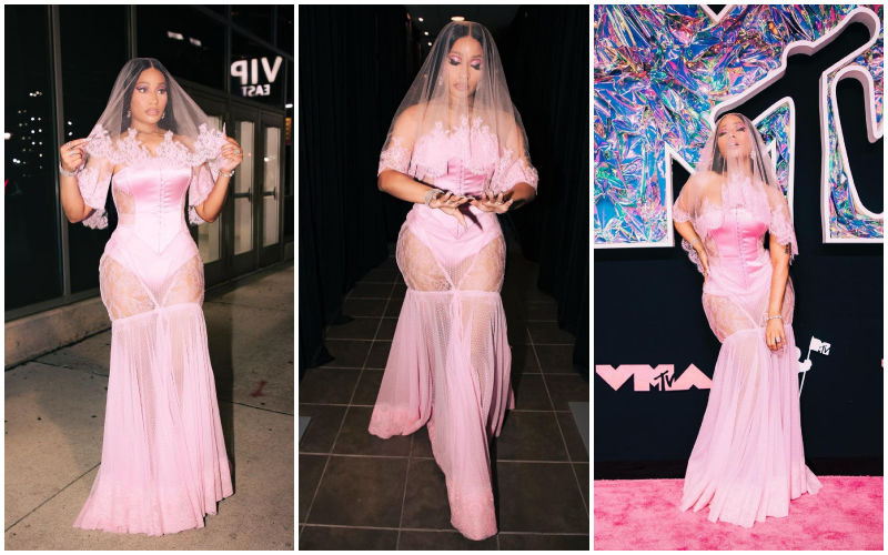 Rapper Nicki Minaj Suffers Major WARDROBE MALFUNCTION In Bridal-Themed Barbie Look As Host Of VMAs 2023-REPORTS