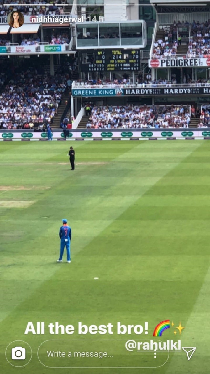 Nidhhi Agerwal Wishes KL Rahul