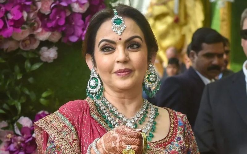 Nita Ambani Turns Heads As She Dons A Gorgeous Hand Embroidered Silk 'Marodi' Suit With Patan Patola 'Dupatta' And Costs A Whooping Rs. 87000