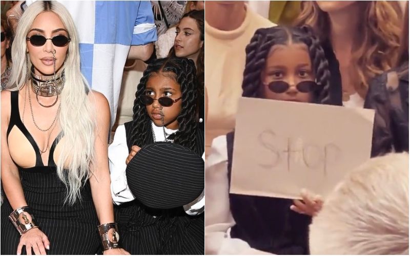Kim Kardashian’s Daughter North Flashes ‘STOP’ Sign At Paris Fashion Week; Mommy Faces Backlash, Netizens Ask, ‘Why Bring Her To FRONT ROW?’