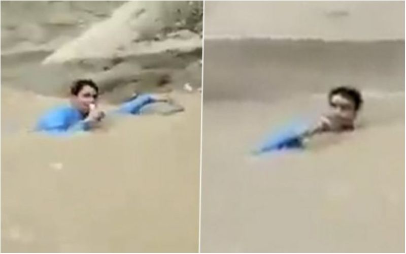 Chand Nawab Strikes Again! Pakistani Journalist Takes A Dive Into Neck-Deep Water To Report About Pakistan Floods-WATCH VIRAL VIDEO!