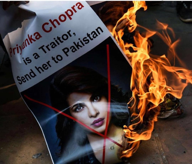 Priyanka Chopra Posters Torched In Delhi
