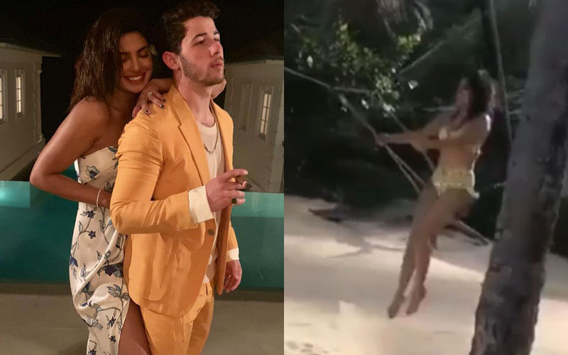 Priyanka Chopra Swings Like A Free Bird As Nick Jonas Captures Her. Click To See Their Caribbean Honeymoon Pictures