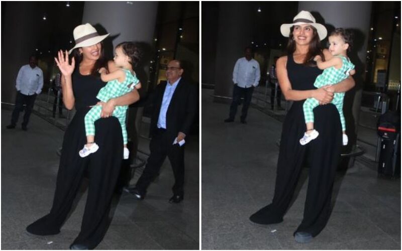CUTENESS ALERT! Priyanka Chopra Spotted In Mumbai Airport With Daughter Malti Marie; Actress Maker Her Little Munchkin Wave At Paps - WATCH