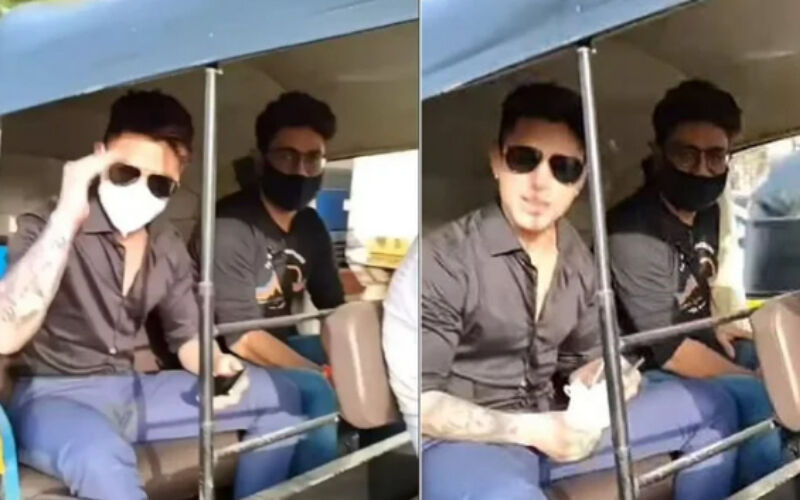 Bigg Boss 15 Runner-Up Pratik Sehajpal Enjoys Auto-Rickshaw Ride In The City, Fans Calls Him ‘Humble Hottie’, Actor Urges Fans To Wear Mask-See VIDEO