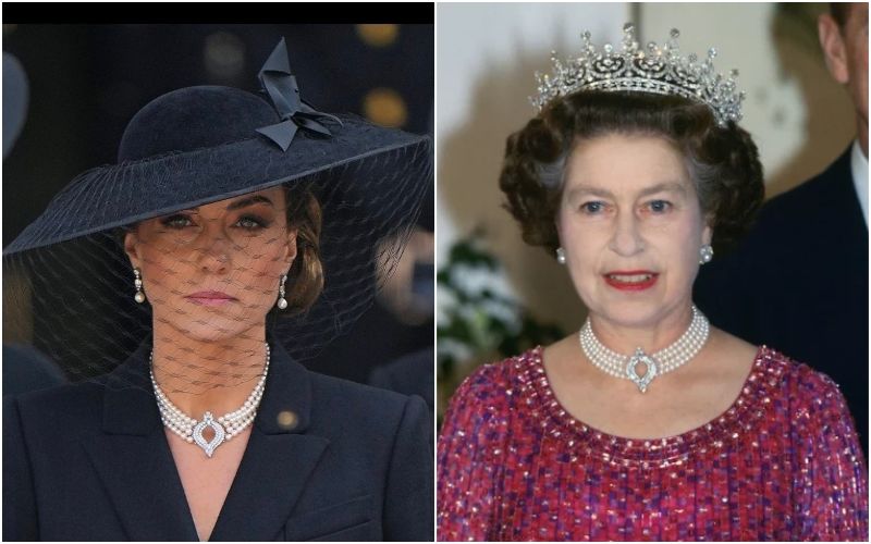 Kate Middleton Pays Touching Tribute To Queen Elizabeth II At Her Funeral, Wears Her Four Row Pearl Choker-SEE PICS!