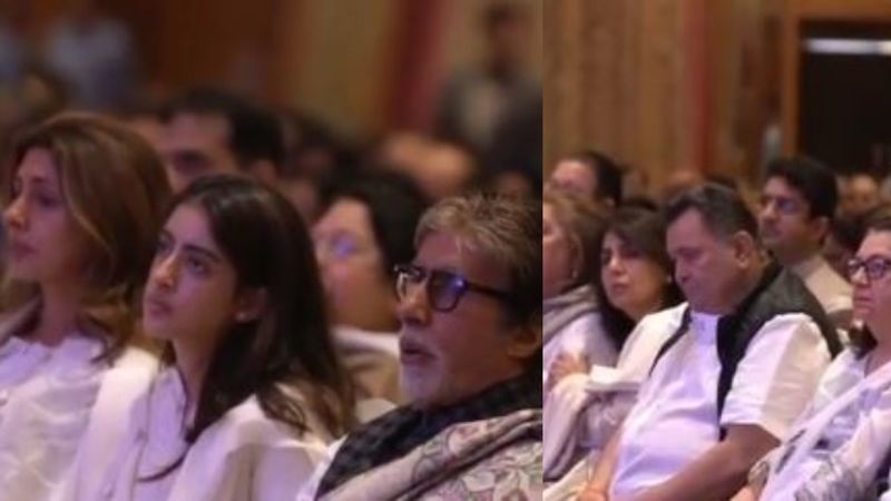 Shweta Bachchan Nanda Cries Inconsolably At Late Mom-In-Law Ritu Nanda's Prayer Meet; Amitabh Bachchan, Navya Get Emotional