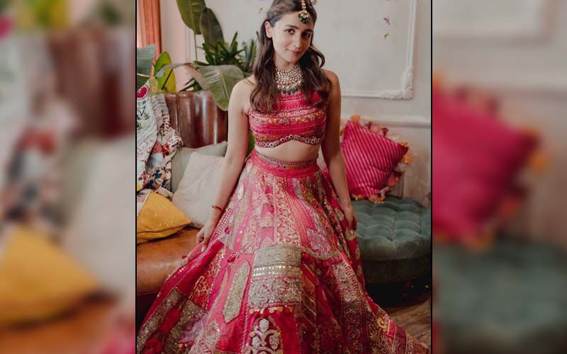 DID YOU KNOW Alia Bhatt's Pink Manish Malhotra Lehenga She Wore To Her Mehendi Took 3000 Hours Of Intricate Handwork And 180 Textile Patches To Handcraft?
