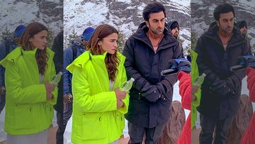 Brahmastra: Lovebirds Ranbir Kapoor-Alia Bhatt Strike A Serious Pose In The Icy Hills Of Manali – PICS